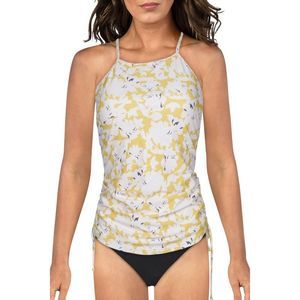 Nani Womens Yellow Tankini Drawstring Beachwear Swim Top Separates NWOT
